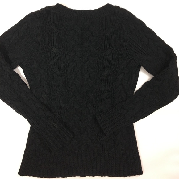 BANANA REPUBLIC BLACK CHUNKY V-NECK SWEATER SIZE S - Picture 5 of 5